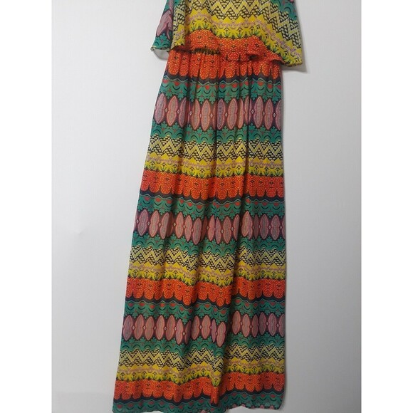 Red Camel Maxi Dress Spaghetti Strap Open Back Boho Multicolor XS New $46.00 - Picture 6 of 12